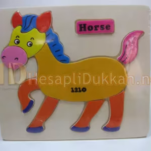 Eğitici oyuncak ahşap puzzle At figürlü R825