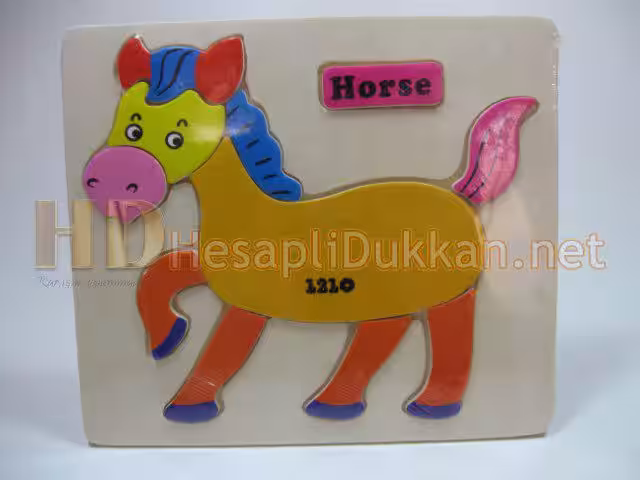Eğitici oyuncak ahşap puzzle At figürlü R825