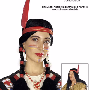 Etnik Kızılderili Peruğu