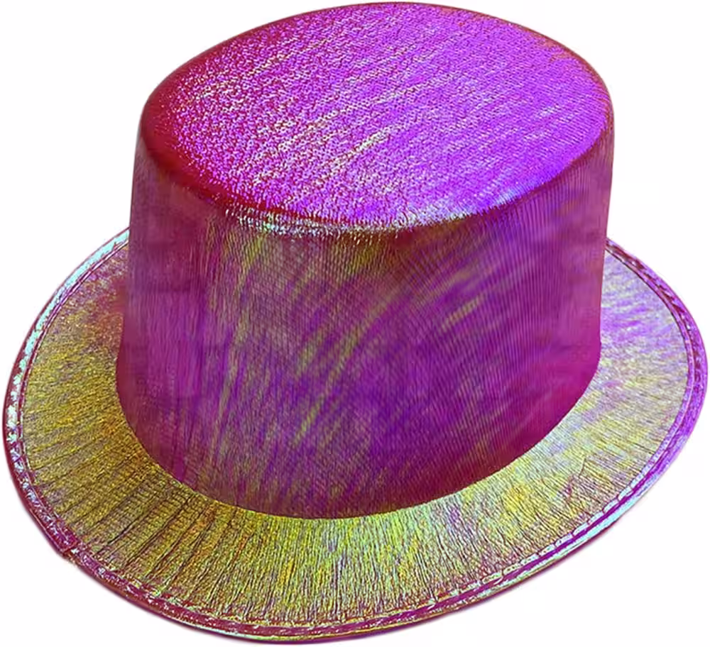 Fuşya Hologram Silindir Şapka toptan