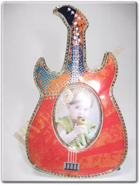 Gitar figürlü bebek buzdolabı magnet resim çerçevesi