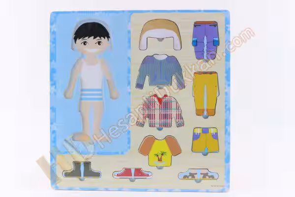 Giydirmeli ahşap puzzle eğitici oyuncak