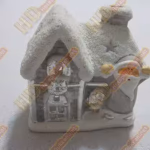 Gri beyaz seramik şamdan yılbaşı hediyelik R248