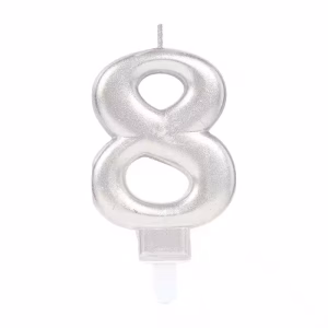 Gümüş 8 Numara Mum