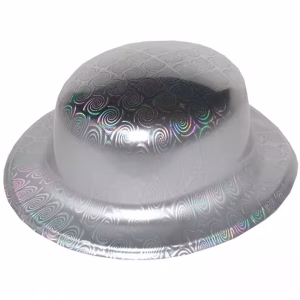 Gümüş Hologramlı Melon Şapka Toptan