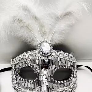Gümüş Payetli Toptan Maske