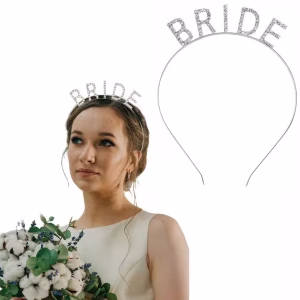 Gümüş Renkli Kristal Taşlı Bride Tacı