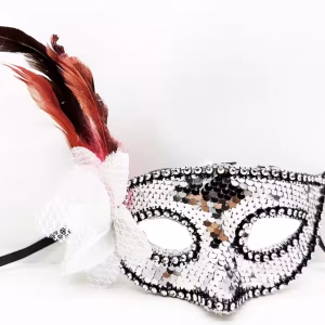 Gümüş Taşlı Pullu Maske