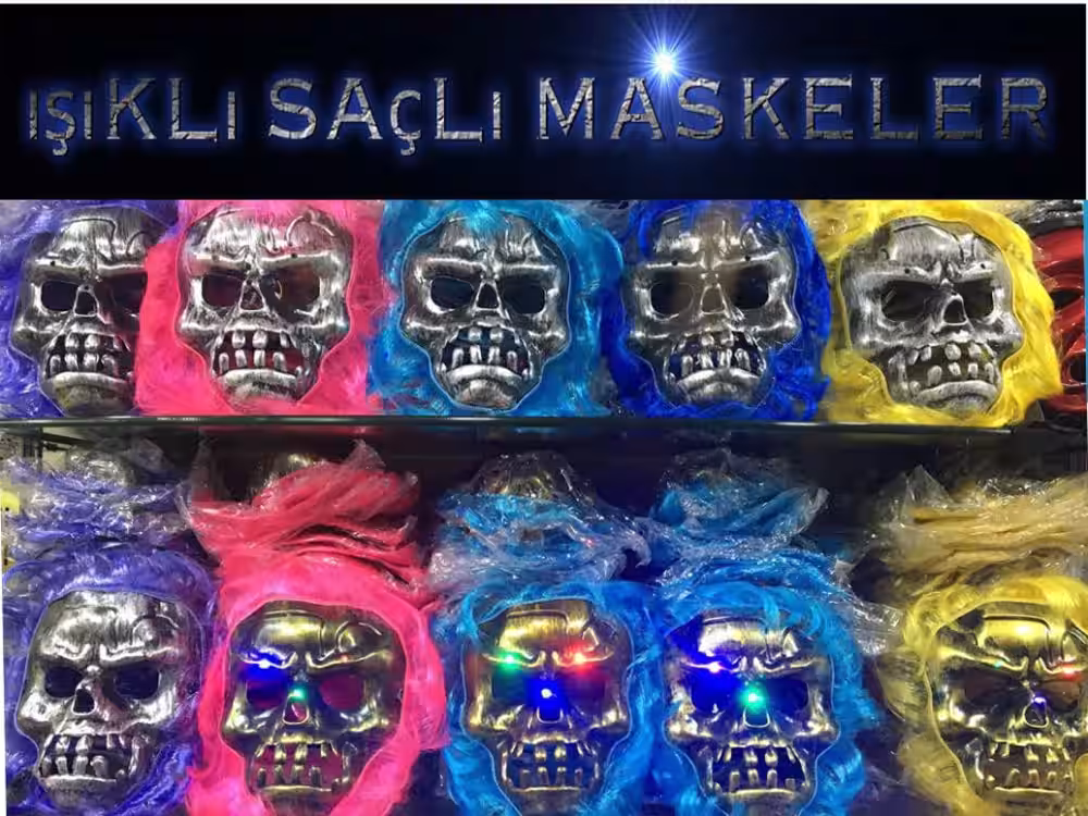 Halloween Işıklı Kafa Maskesi Toptan