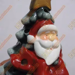 Hediyelik yılbaşı ürünleri noel babalı minik seramik şamdan R243