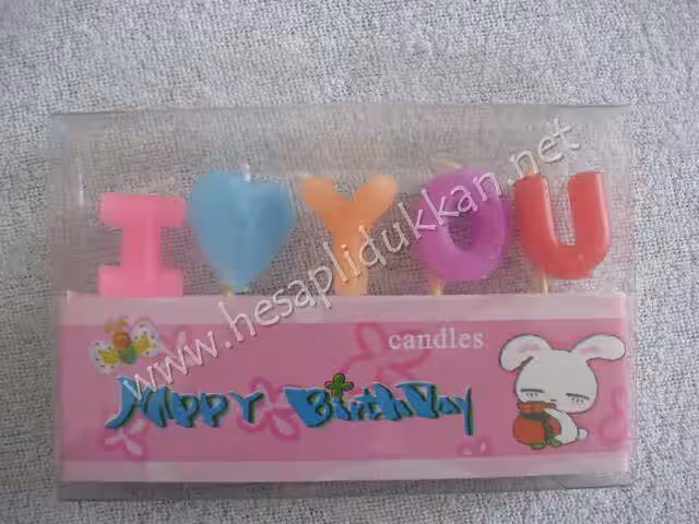 I love you yazılı doğum günü pasta mumu P707