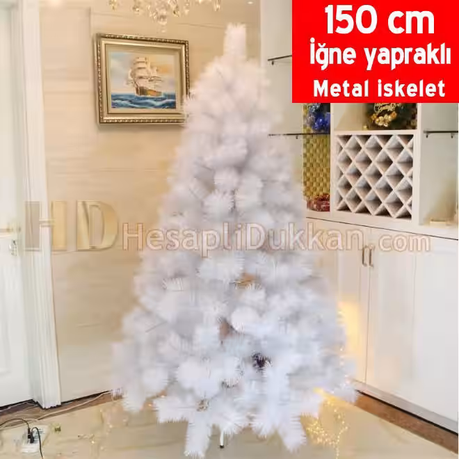 İğne yapraklı beyaz yılbaşı ağacı 150 cm