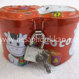 İki kalpli anahtarlı mini toptan kumbara P479