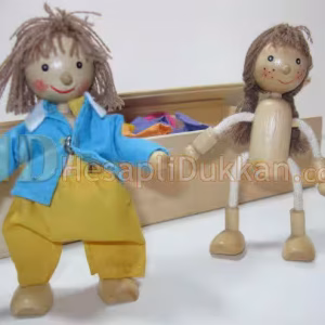 ikili kukla set giydirmeli oyuncak toptan