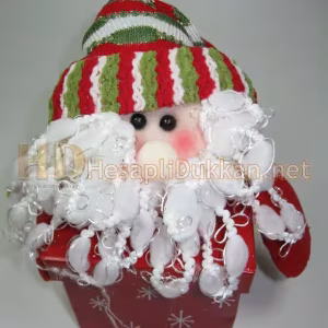 Kare şeklinde kıvırcık sakallı noel baba figürlü kutu R660