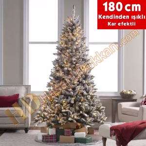 Kendinden led ışıklı yılbaşı ağacı kar efekt 180 cm