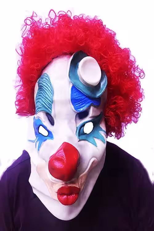 Kırmızı Afro Palyaço Maske