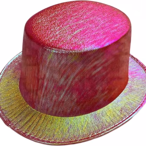 Kırmızı Hologram Silindir Şapka Toptan