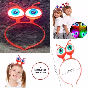 Kırmızı Led Işıklı Uzaylı Taç