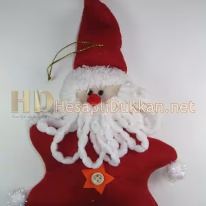 Kırmızı peluş yıldız noel baba yılbaşı ağacı süsü R671