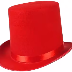 Kırmızı Ringmaster Sihirbaz Fötr Şapka Toptan