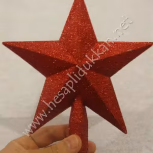 Kırmızı yıldız yılbaşı ağacı tepe süsü P965