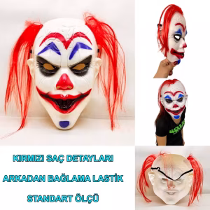 Kızıl Joker Palyaço Korku Maskesi Toptan