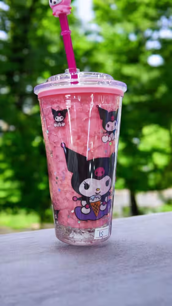 Kuromi LED Işıklı Bardak Pembe