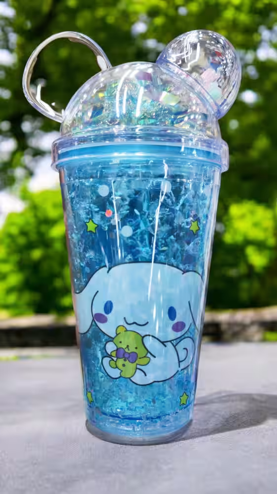 Kuromi Sanrio Kapaklı Bardak Mavi