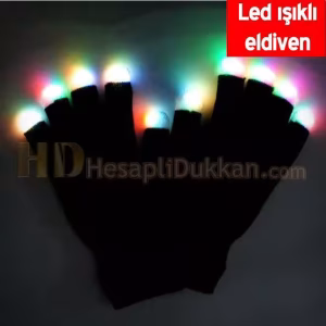 Led ışıklı eldiven siyah