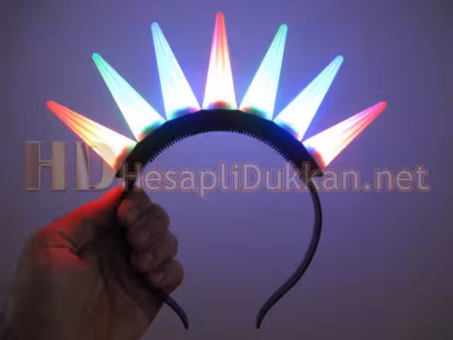 Led ışıklı punk taç sekiz fonksiyon siyah