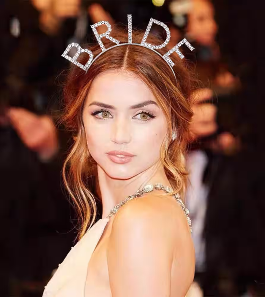Lüks Gümüş Bride Taç