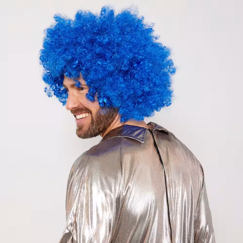 Mavi Afro Parti Perukları
