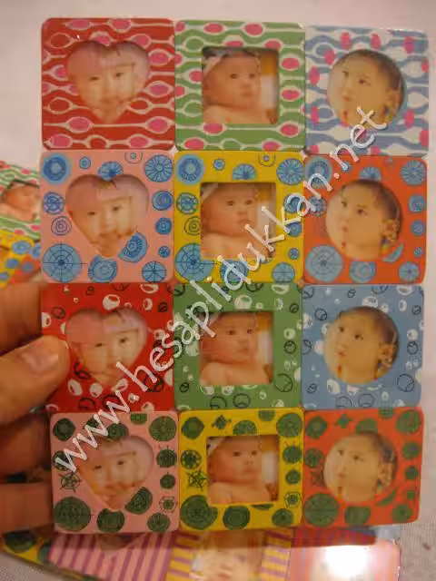 Mini manyetik resim çerçevesi ahşap buzdolabı süsü P912