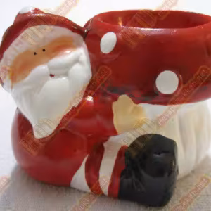 Minik mantarı kucaklayan minik noel babalı şamdan R245