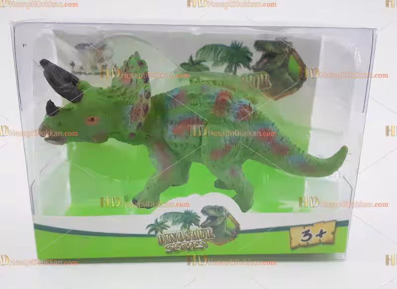 Minik şirin dinozor oyuncak promosyon kutulu yeşil dino