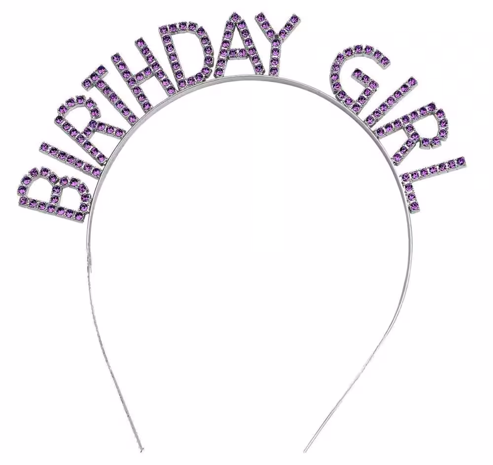 Mor Kristal Taç Toptan Happy Brthday