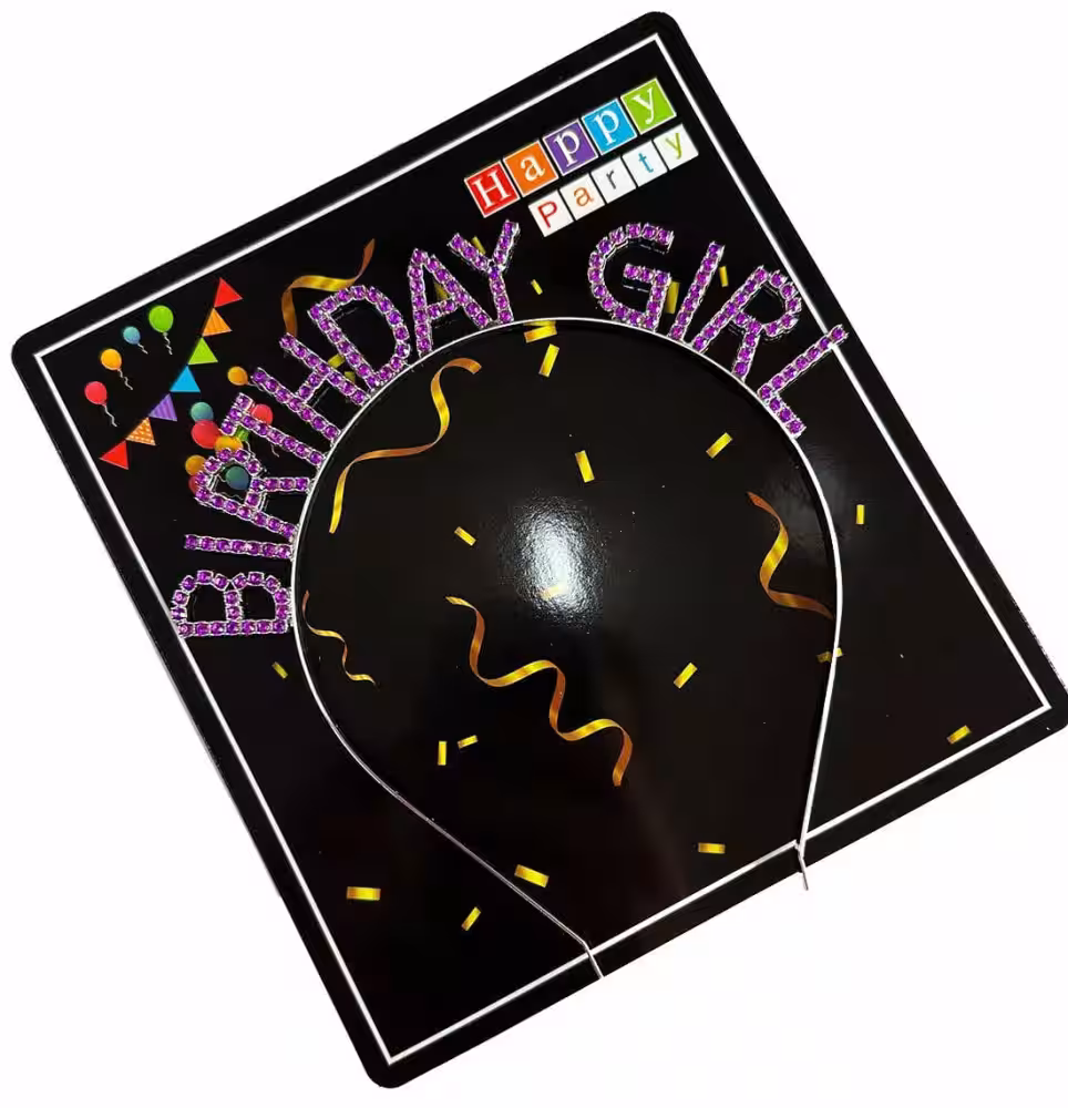 Mor Kristal Taç Toptan Happy Brthday