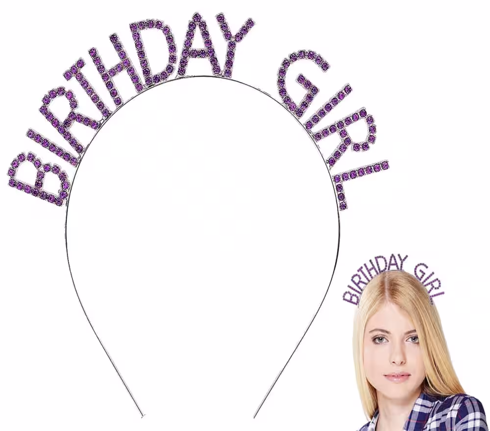 Mor Kristal Taç Toptan Happy Brthday