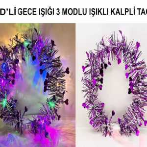 Mor Renkli LED Işıklı Taç