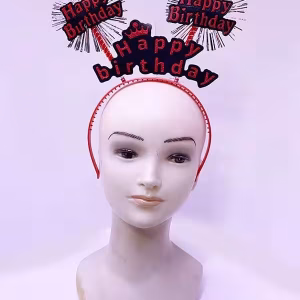 Neon Kırmızı Doğum Günü Tacı Toptan