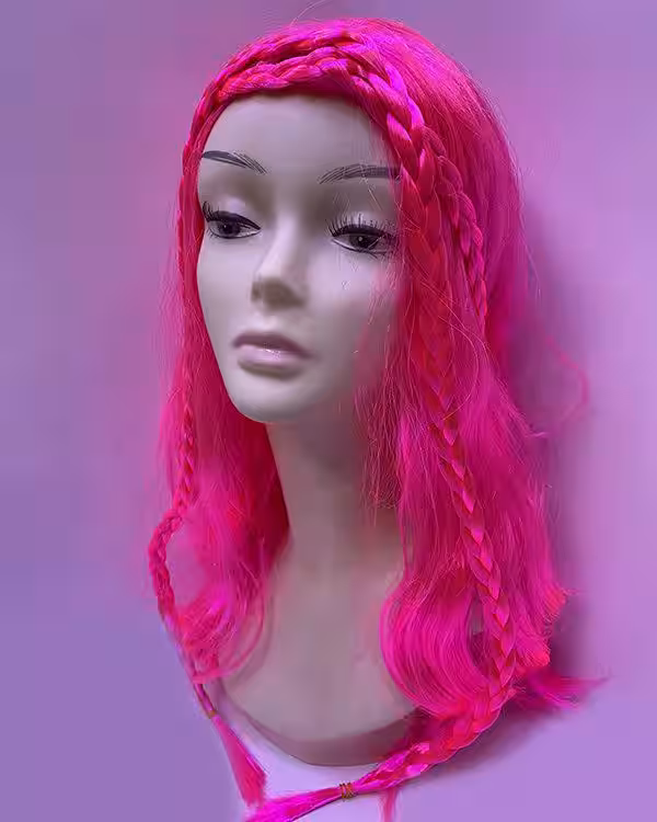 Neon Pembe Cosplay Peruğu