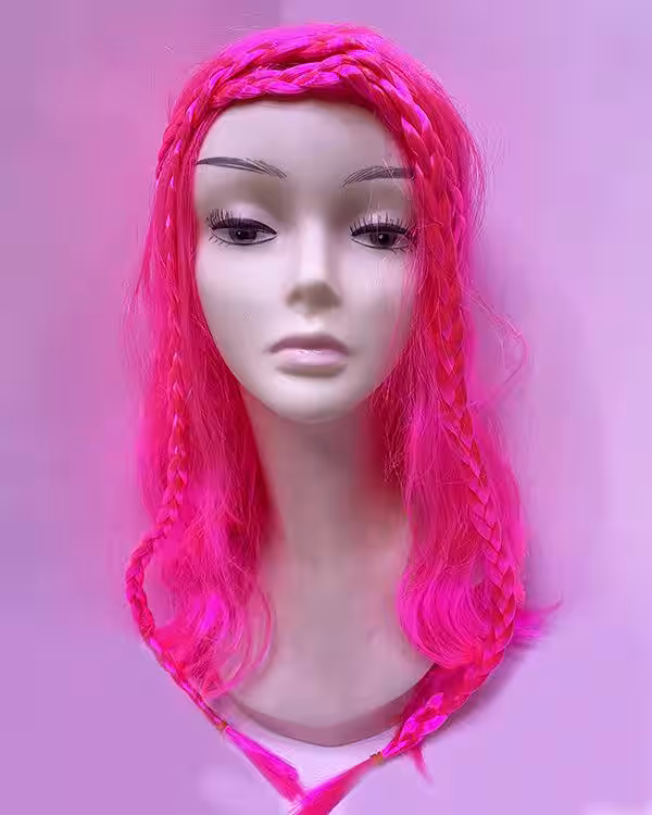 Neon Pembe Cosplay Peruğu