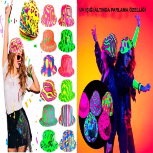 Neon UV Işık Parti Şapkası Toptan
