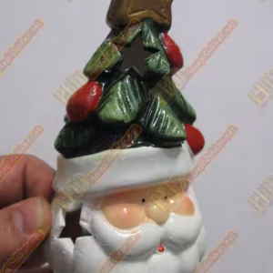 Noel baba şapkası seramik şamdan R249