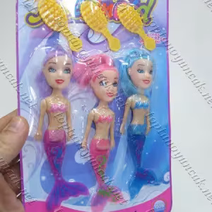Oyuncak toptan bebek üçlü deniz kızı taraklı