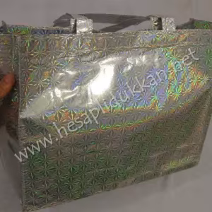 Parlak kumaştan plaj çantası P649