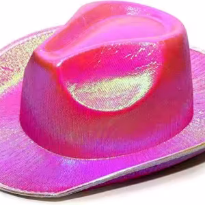 Pembe Hologramlı Kovboy Şapkası Toptan