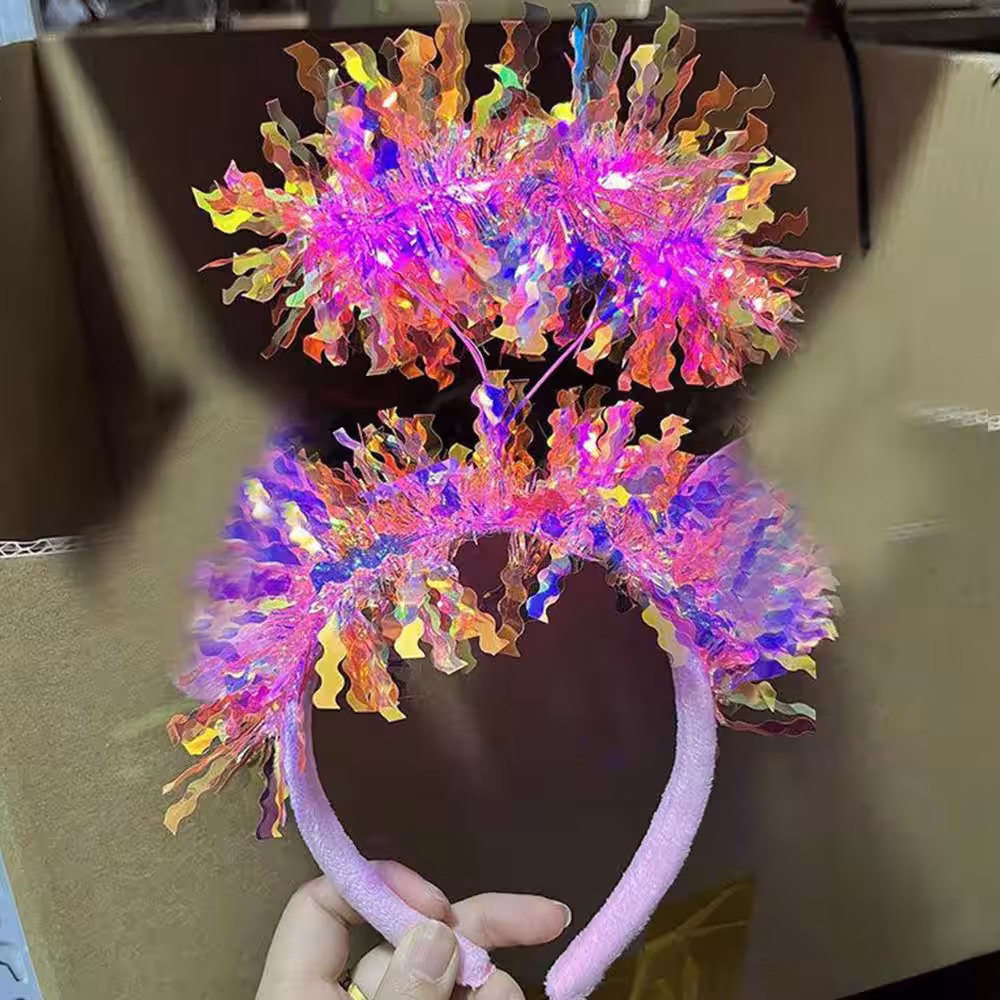 Pembe Hologramlı LED Işıklı Taç Toptan