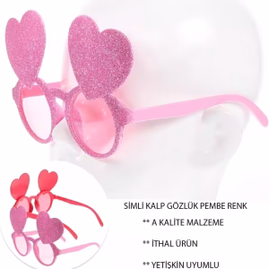 Pembe Kalpli Parti Gözlüğü Toptan